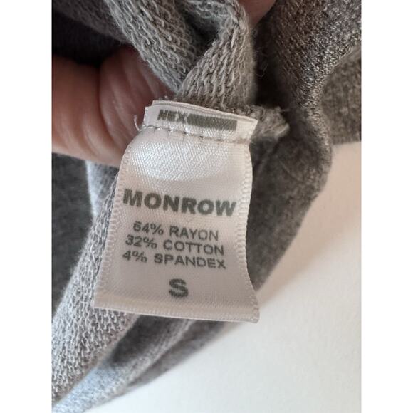 Monrow Women's Gray Supersoft Short Sleeve Front Shirred Tee Top $108 Size - Picture 5 of 8